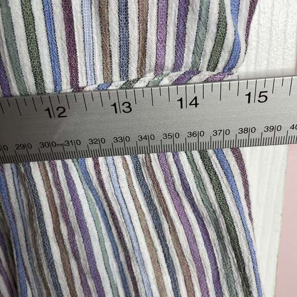 Madewell Button Front Short Sleeve Tiered Mini Shirt Dress Womens XXS Striped - Picture 7 of 8